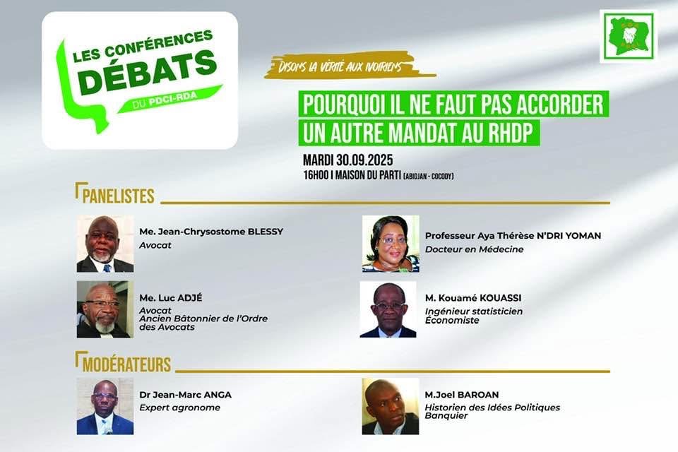 Abidjan : le PDCI lance les conférences-débats « Disons la vérité aux Ivoiriens » pour dénoncer le bilan du RHDP