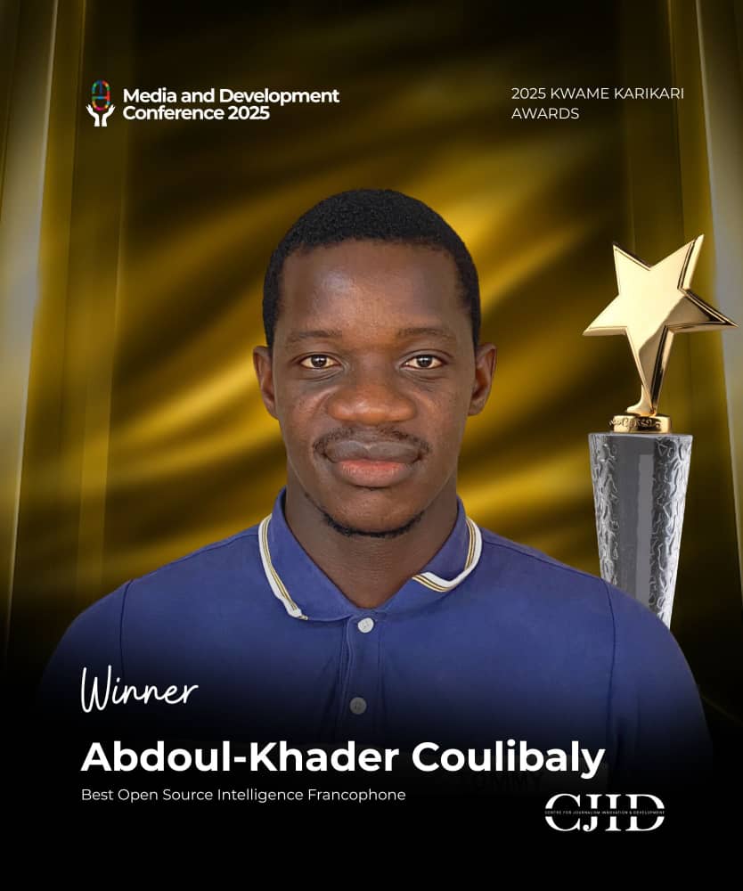 Abdoul‑Khader Coulibaly sacré meilleur article OSINT aux CJID Awards 2025